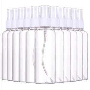 NWT:(12 PCS) 3.4oz Plastic Clear Spray Bottles